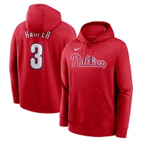 Sweat à capuche Nike Bryce Harper pour homme, rouge, nom et numéro du joueur des Phillies de Philadelphie, Club