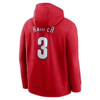 Sweat à capuche Nike Bryce Harper pour homme, rouge, nom et numéro du joueur des Phillies de Philadelphie, Club