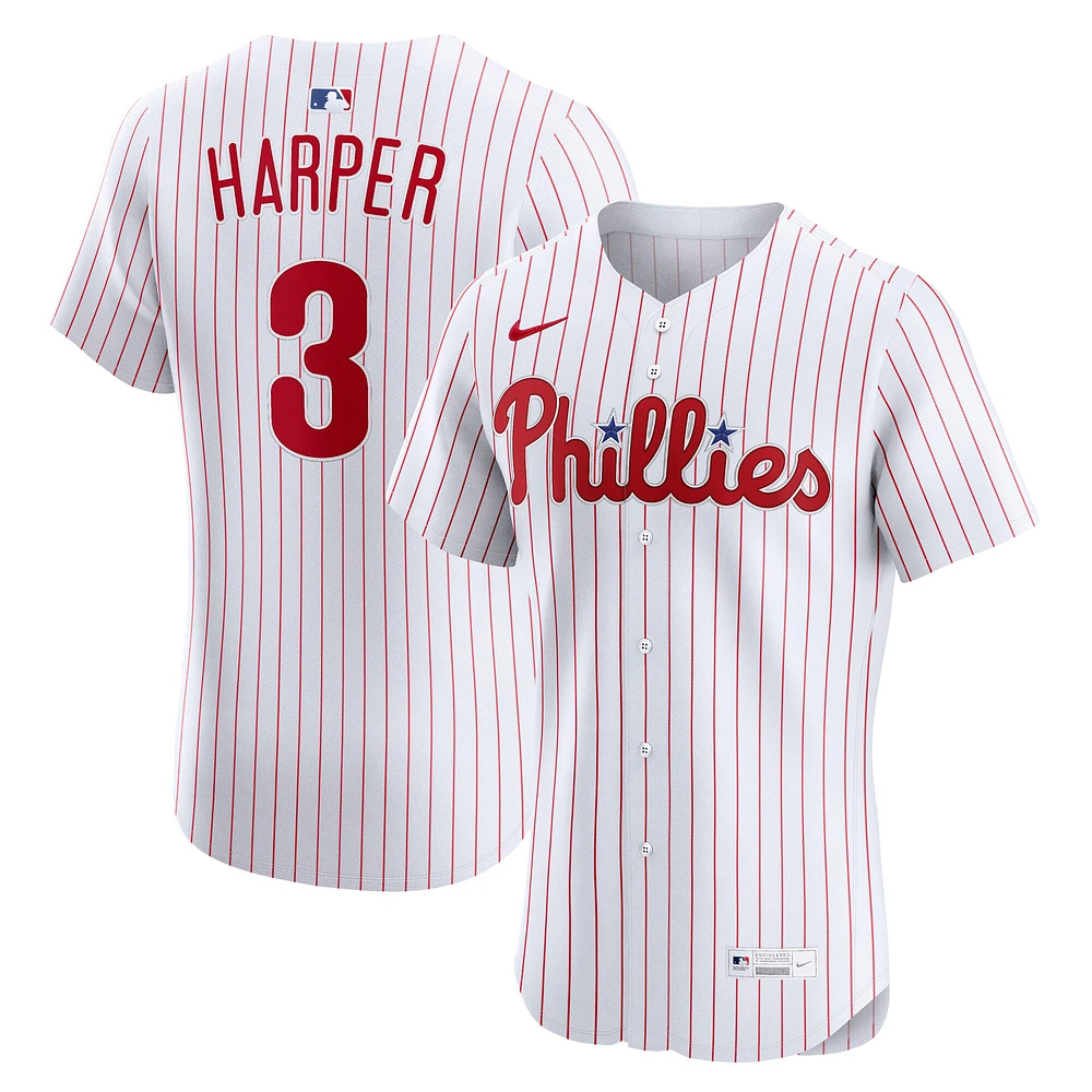 Maillot Nike Bryce Harper blanc domicile Elite des Phillies de Philadelphie pour homme