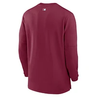 Haut à quart de zip Nike bordeaux pour hommes la collection authentique des Phillies Philadelphie Game Time Performance