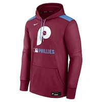 Men's Nike Burgundy Philadelphia Phillies Authentic Collection Performance Pullover Hoodie