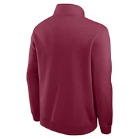 Pull en molleton demi-zippé Nike bordeaux pour homme des Philadelphia Phillies Cooperstown Collection
