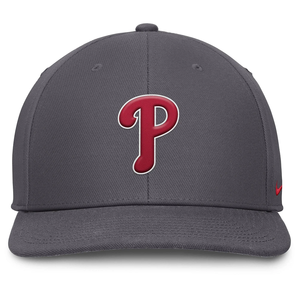 Men's Nike Gray Philadelphia Phillies Pro Performance Snapback Hat