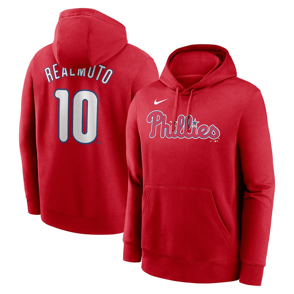 Men's Nike J.T. Realmuto Red Philadelphia Phillies Player Name & Number Club Pullover Hoodie