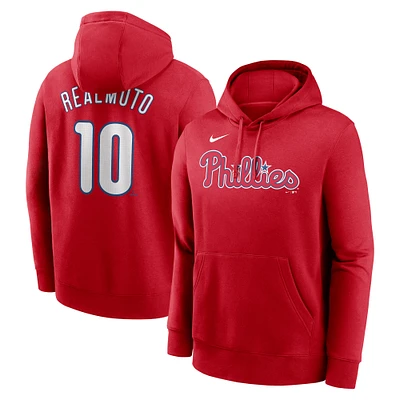 Nike J.T. pour hommes Nom et numéro du joueur des Phillies de Philadelphie Realmuto Rouge Sweat à capuche épais