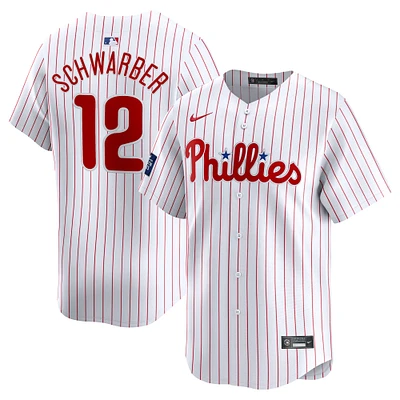 Maillot de joueur Nike Kyle Schwarber blanc pour hommes des Phillies Philadelphie 2024 MLB World Tour London Series Home Limited