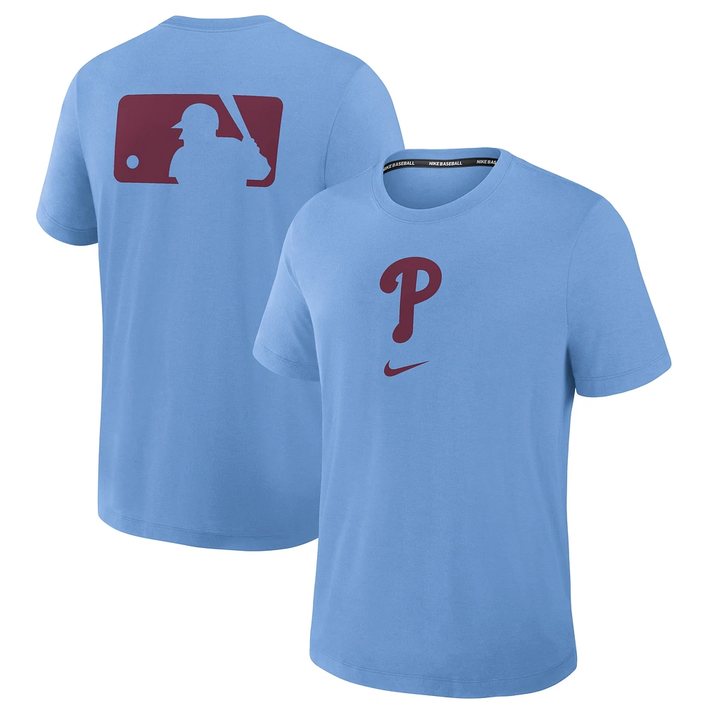 Men's Nike Light Blue Philadelphia Phillies Authentic Collection Early Work Tri-Blend Performance T-Shirt