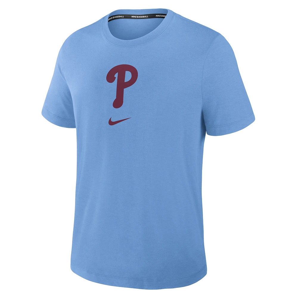 Men's Nike Light Blue Philadelphia Phillies Authentic Collection Early Work Tri-Blend Performance T-Shirt