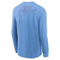 Men's Nike Light Blue Philadelphia Phillies Cooperstown Collection Knockout Long Sleeve T-Shirt