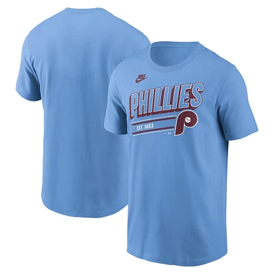 T-shirt rétro bleu clair pour homme de la collection Cooperstown des Philadelphia Phillies Nike