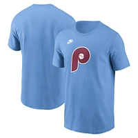 Men's Nike Light Blue Philadelphia Phillies Cooperstown Collection Team Logo T-Shirt