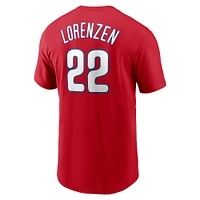 T-shirt avec nom et numéro du joueur des Phillies de Philadelphie Nike Michael Lorenzen pour homme, rouge