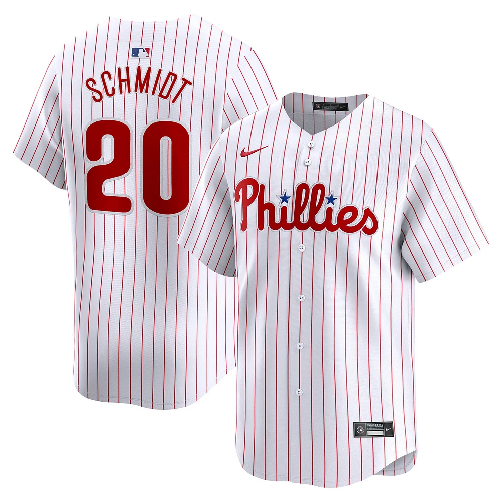 Maillot de joueur Nike Mike Schmidt pour hommes, blanc, Philadelphia Phillies Home Limited Player