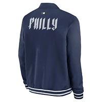 Men's Nike  Navy Philadelphia Phillies Authentic Collection City Connect Full-Zip Bomber Jacket