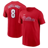 T-shirt Nike rouge avec nom et numéro de Nick Castellanos des Philadelphia Phillies Fuse pour homme