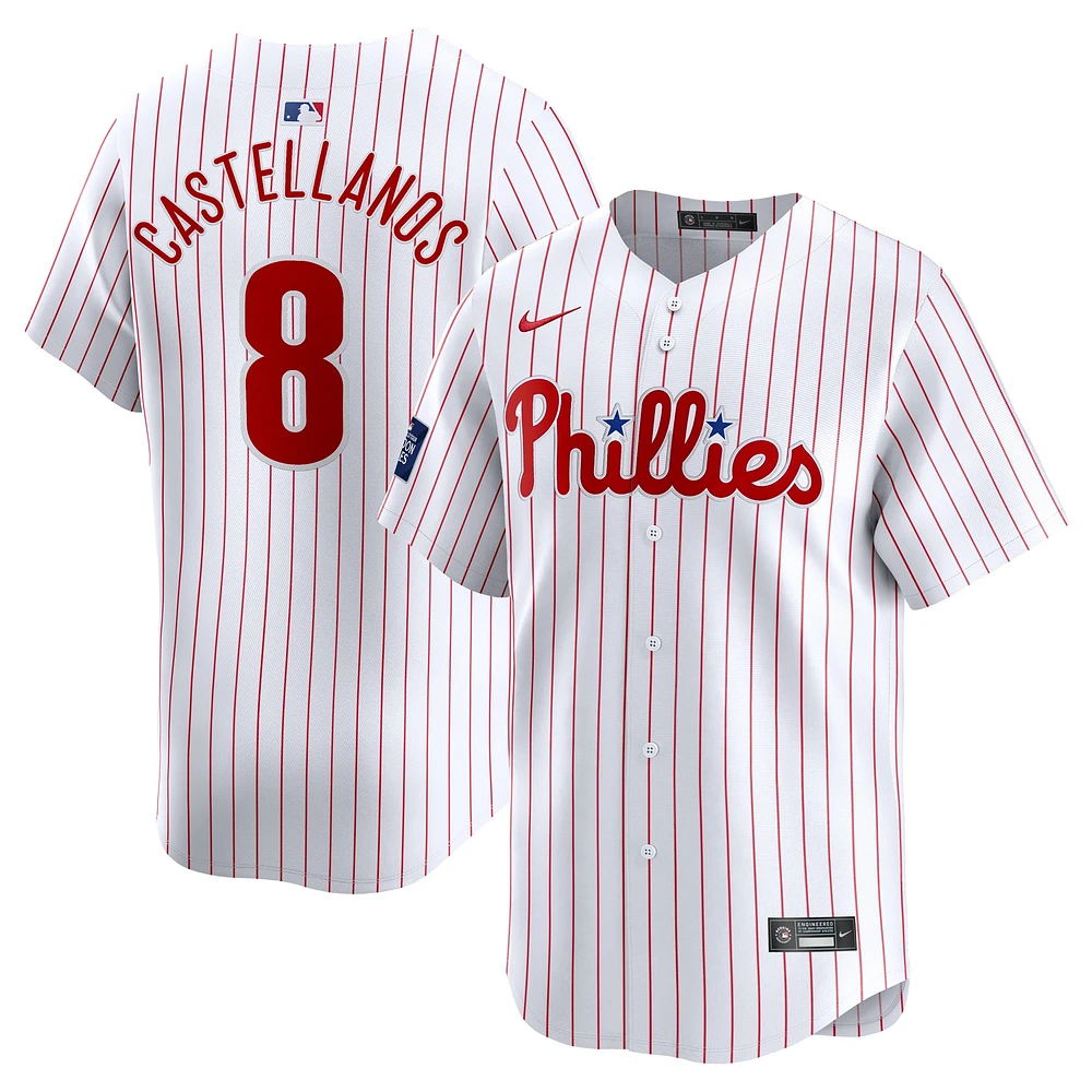 Men's Nike Nick Castellanos White Philadelphia Phillies 2024 MLB World Tour London Series Home Limited Player Jersey