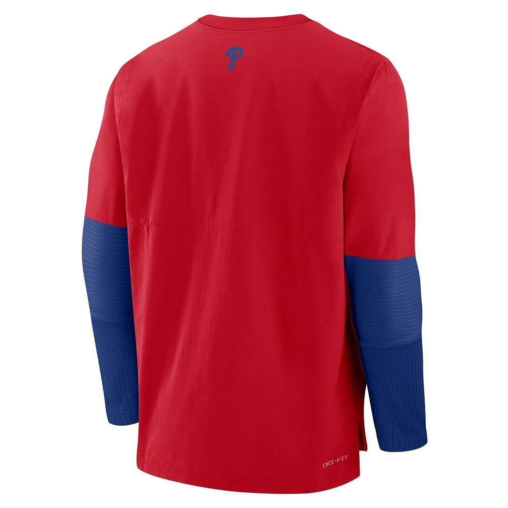 Men's Nike Red/Royal Philadelphia Phillies Authentic Collection Player Lightweight Performance Long Sleeve Top