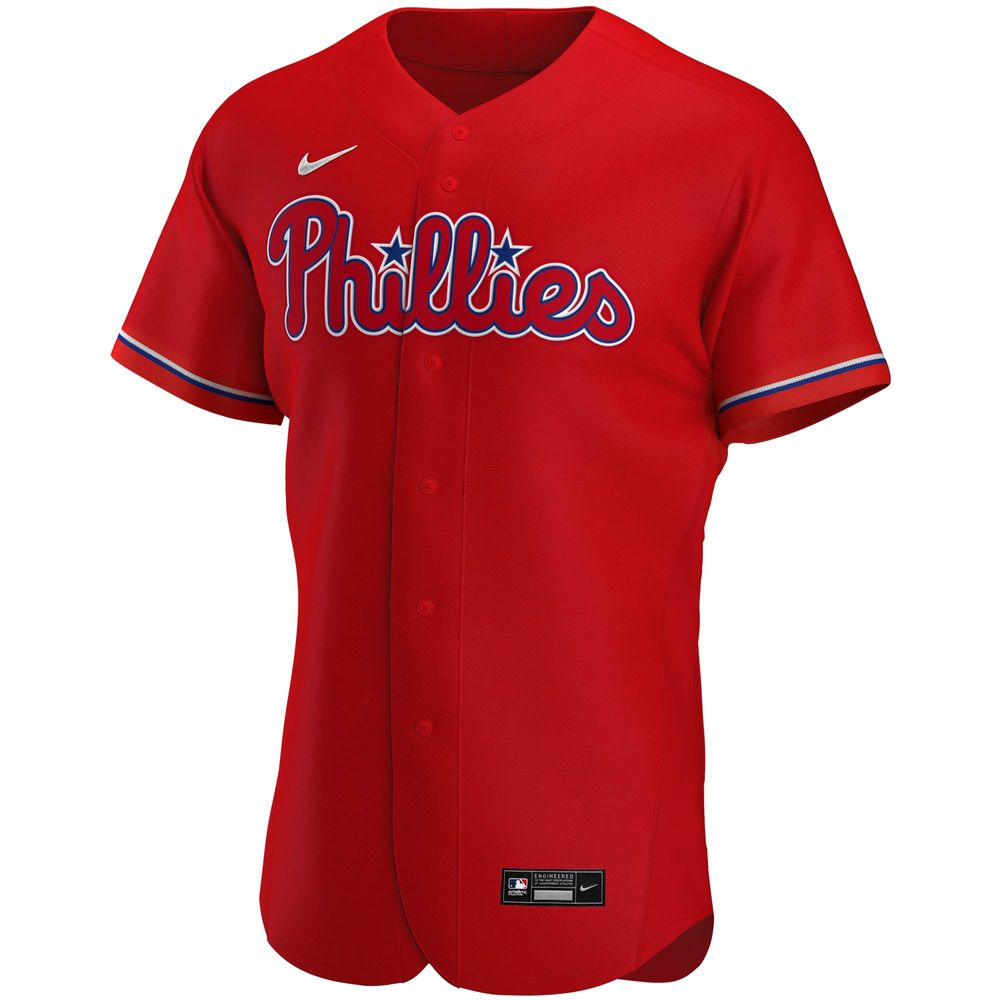 Men's Nike Red Philadelphia Phillies Alternate Authentic Team - Jersey