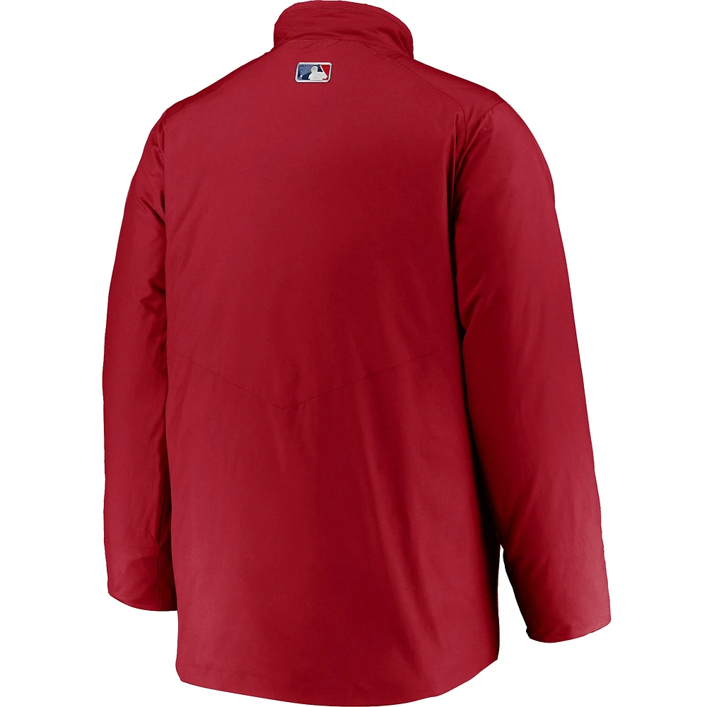 Veste entièrement zippée Nike rouge Philadelphia Phillies Authentic Collection Dugout pour homme