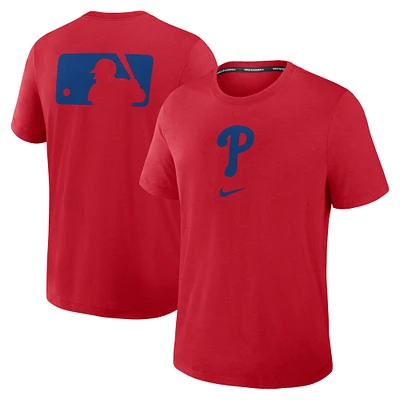 T-shirt Nike rouge Philadelphia Phillies Authentic Collection Early Work Tri-Blend Performance pour homme