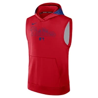 Sweat à capuche sans manches Nike Philadelphia Phillies Authentic Collection Performance pour homme, rouge