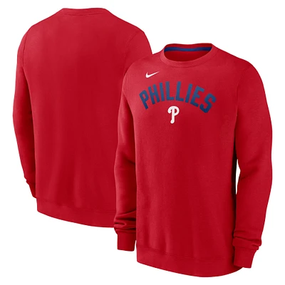 Sweat-shirt Nike rouge Philadelphia Phillies Classic Fleece Performance pour homme