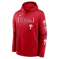 Men's Nike Red Philadelphia Phillies Club Stack Pullover Hoodie