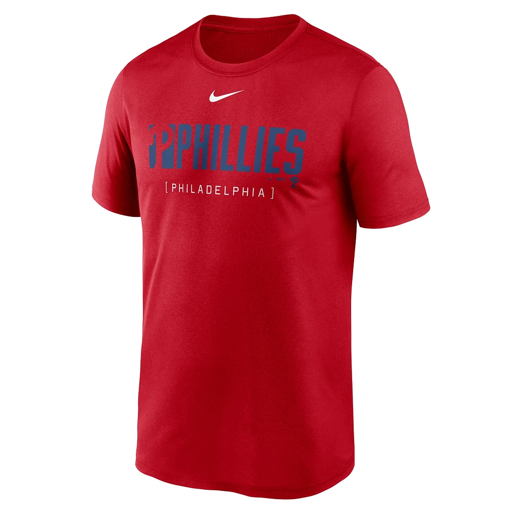 T-shirt Nike rouge Philadelphia Phillies Knockout Legend Performance pour homme