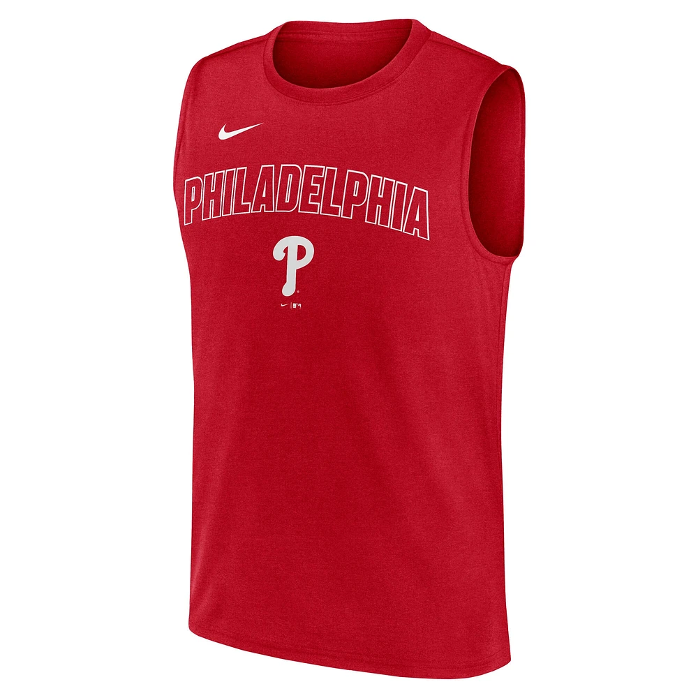Men's Nike Red Philadelphia Phillies Knockout Performance Muscle Tank Top