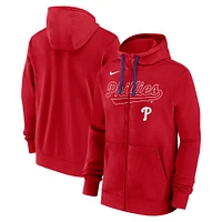 Sweat à capuche entièrement zippé Nike Philadelphia Phillies Knockout Script pour homme