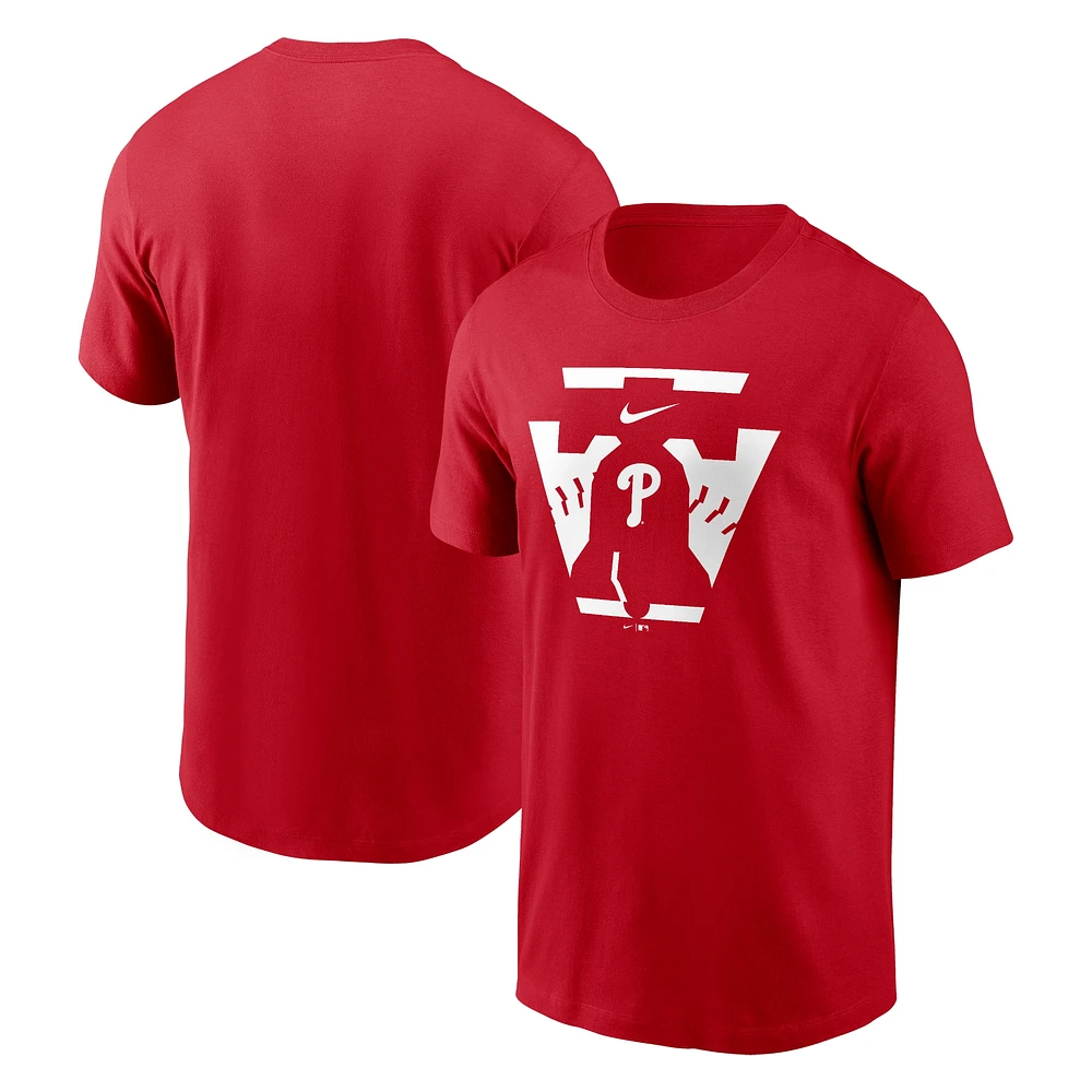 T-shirt Nike rouge pour homme des Phillies de Philadelphie, ville natale locale