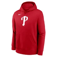 Men's Nike Red Philadelphia Phillies Logo Club Fleece Pullover Hoodie