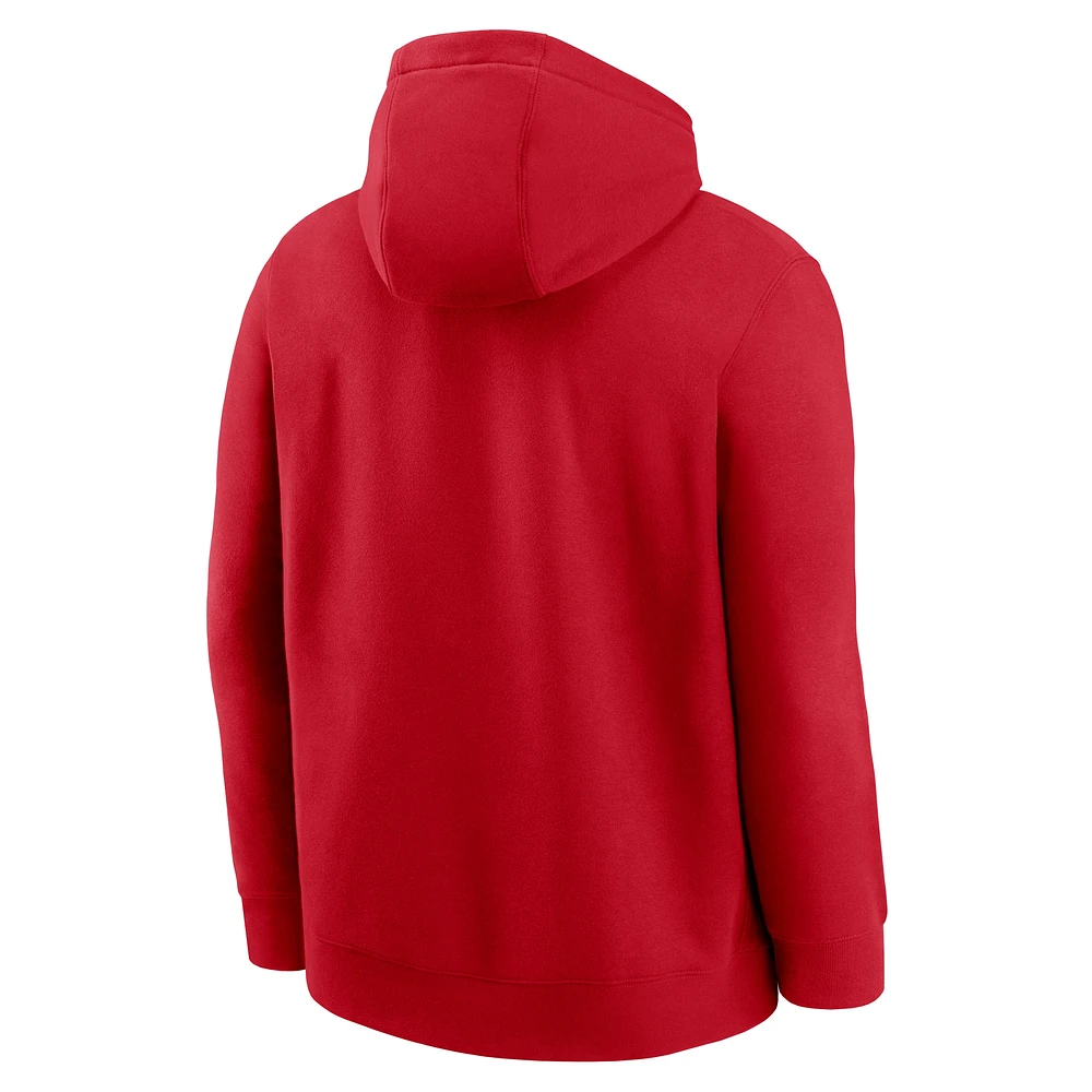 Men's Nike Red Philadelphia Phillies Logo Club Fleece Pullover Hoodie