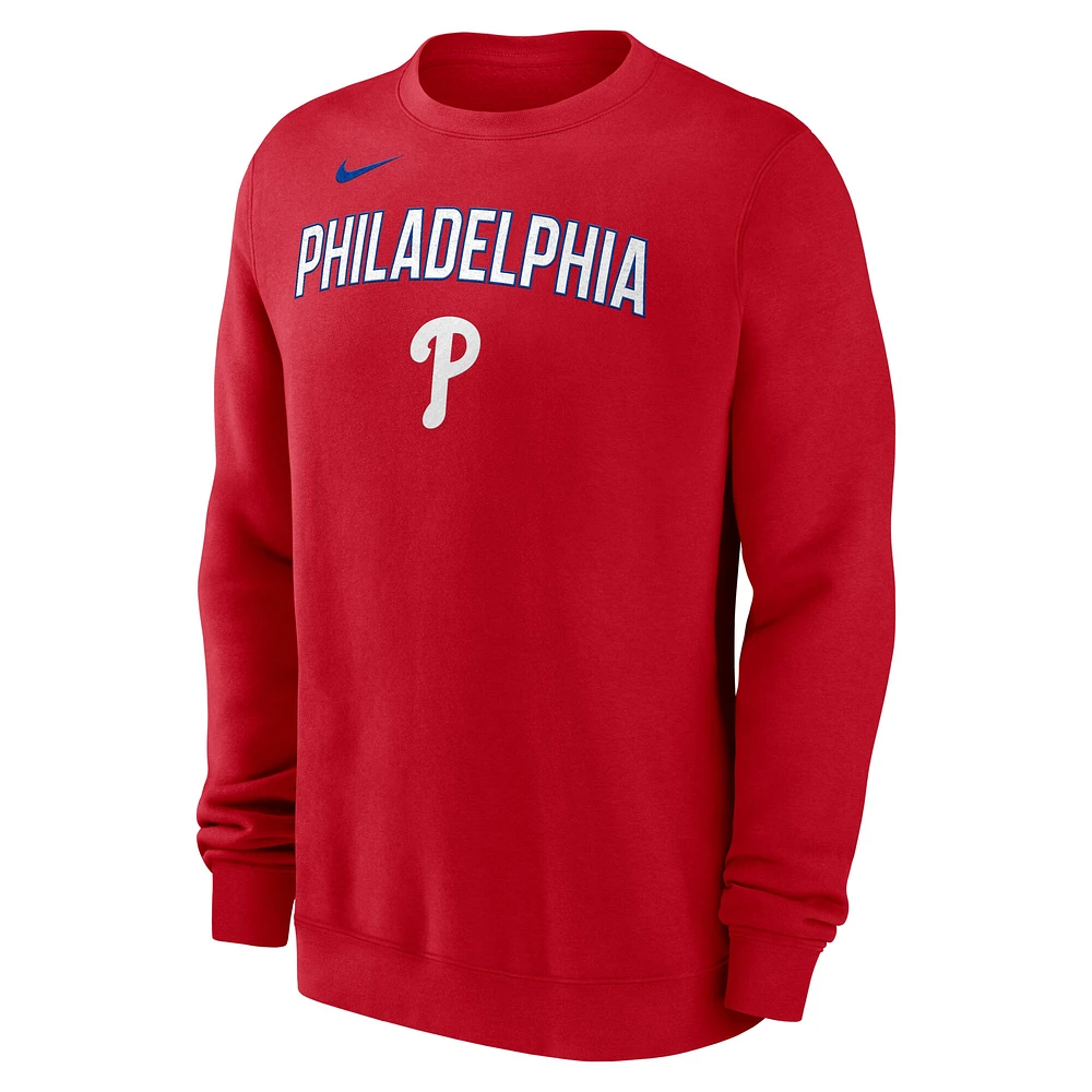 Men's Nike Red Philadelphia Phillies Pullover Sweatshirt