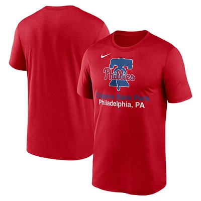T-shirt Nike rouge Philadelphia Phillies Stadium Legend Performance pour homme