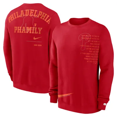 Philadelphia Phillies Nike Statement Ball Game Fleece Pullover Sweatshirt - Red