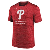 T-shirt Nike Velocity Performance rouge pour homme des Philadelphia Phillies