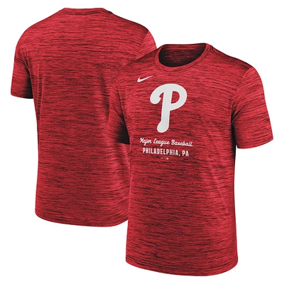 T-shirt Nike Velocity Performance rouge pour homme des Philadelphia Phillies