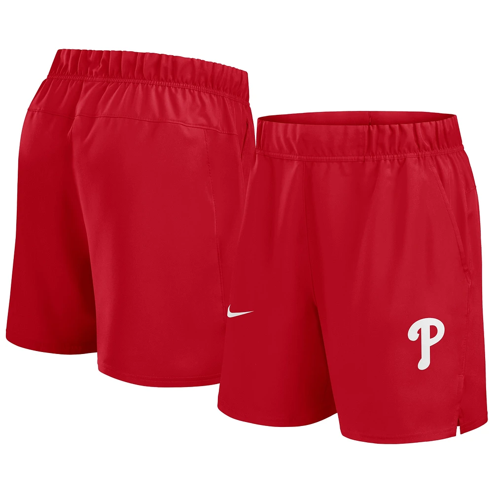 Short tissé Victory Performance Nike rouge pour hommes des Phillies de Philadelphie