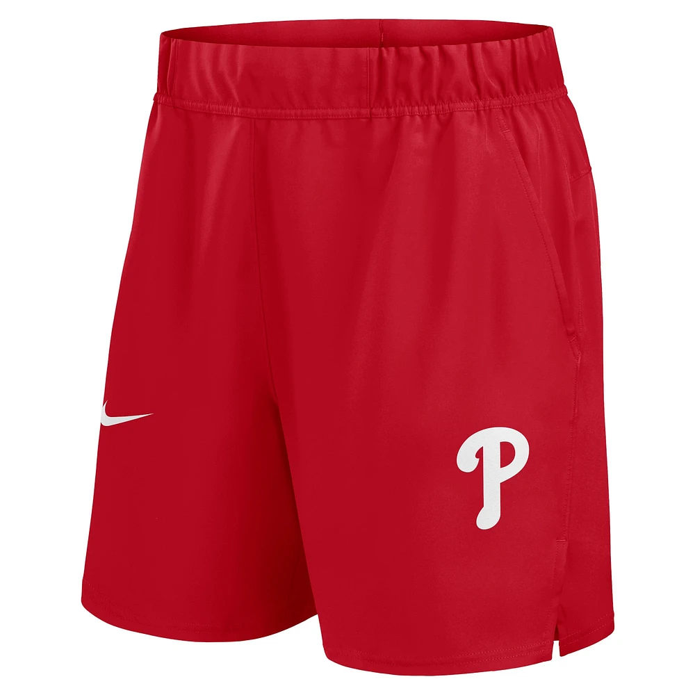 Short tissé Victory Performance Nike rouge pour hommes des Phillies de Philadelphie