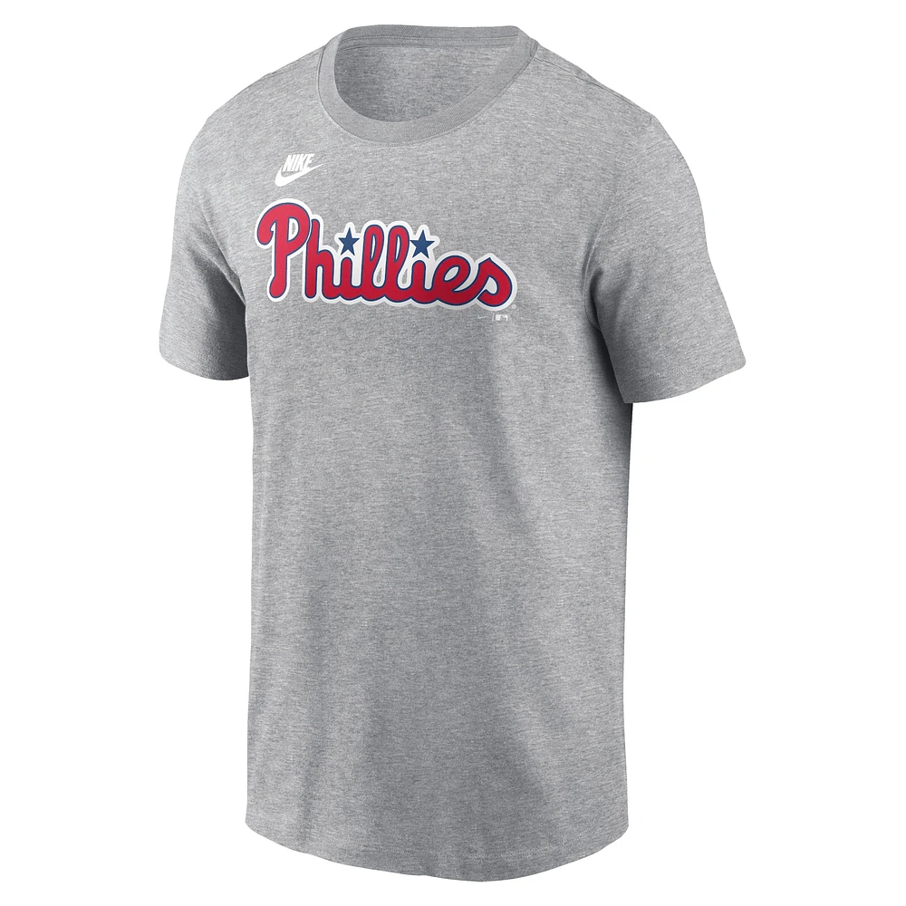 T-shirt Nike Roy Halladay Heather Grey Philadelphia Phillies Cooperstown Collection Fuse Name & Number pour homme