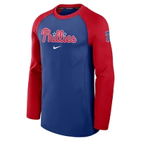 T-shirt à manches longues Nike Royal Philadelphia Phillies Authentic Collection Game Time Raglan Performance pour homme