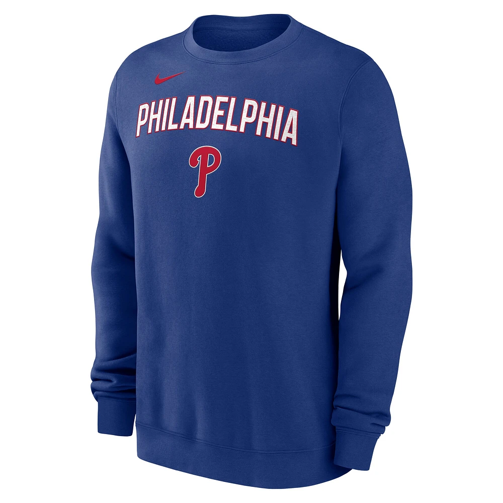 Sweat-shirt Nike Royal Philadelphia Phillies pour homme