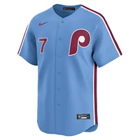 Maillot de joueur alternatif Nike Trea Turner bleu clair des Philadelphia Phillies pour homme