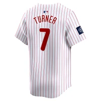 Maillot de joueur Nike Trea Turner blanc Philadelphia Phillies 2024 MLB World Tour London Series Home Limited pour homme