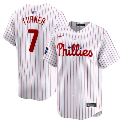 Maillot de joueur Nike Trea Turner blanc Philadelphia Phillies 2024 MLB World Tour London Series Home Limited pour homme