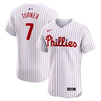 Maillot Nike Trea Turner pour homme, blanc, Philadelphia Phillies, Domicile Elite