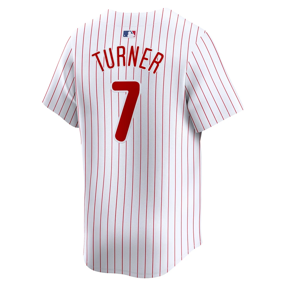 Maillot de joueur Nike Trea Turner blanc pour hommes des Phillies Philadelphie Domicile Limité