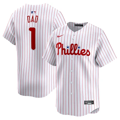 Maillot Nike pour homme blanc Philadelphia Phillies #1 Dad Home Limited