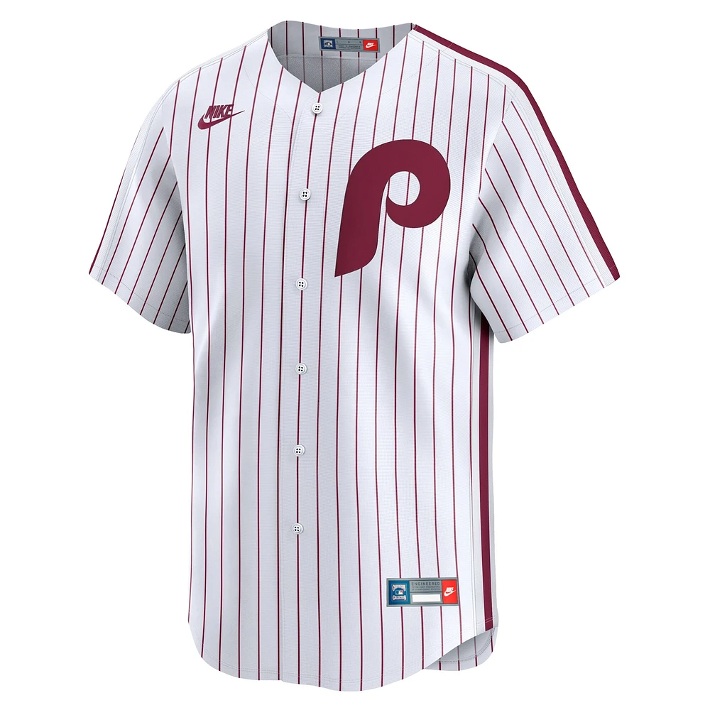 Maillot Nike blanc pour homme Philadelphia Phillies Throwback Cooperstown Collection Limited
